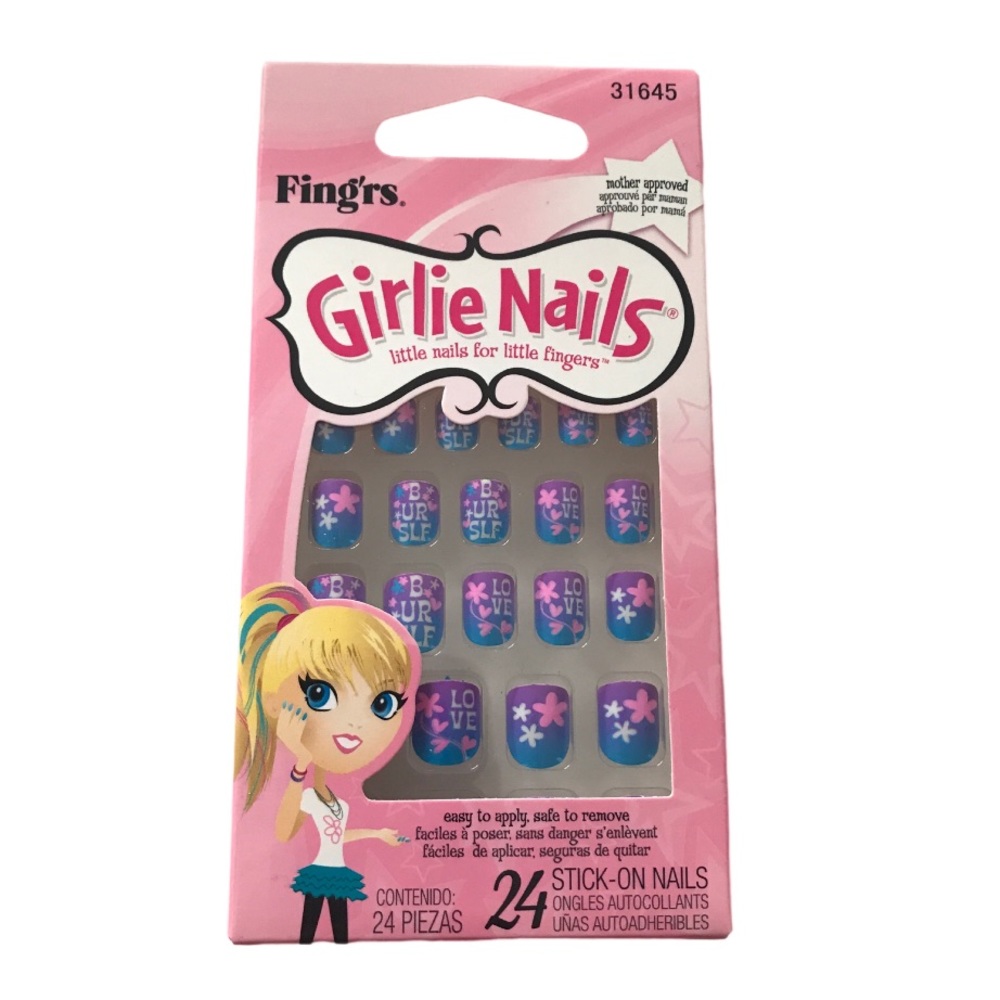 💕 Fing’rs Girlie Nails 24 Stick-On Nails New In Packaging